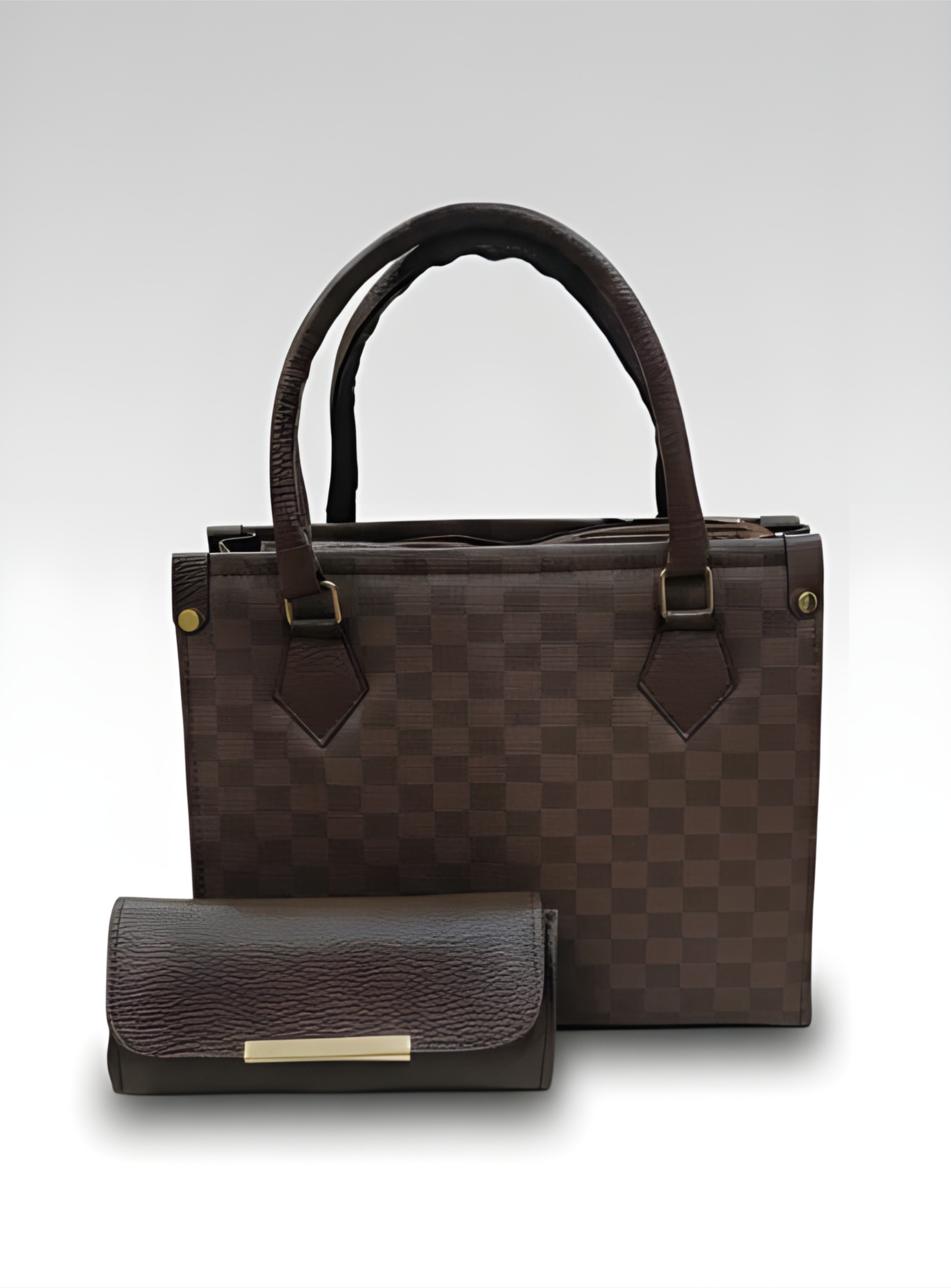 structured 2 in 1 daily tote bag with matching wristlet