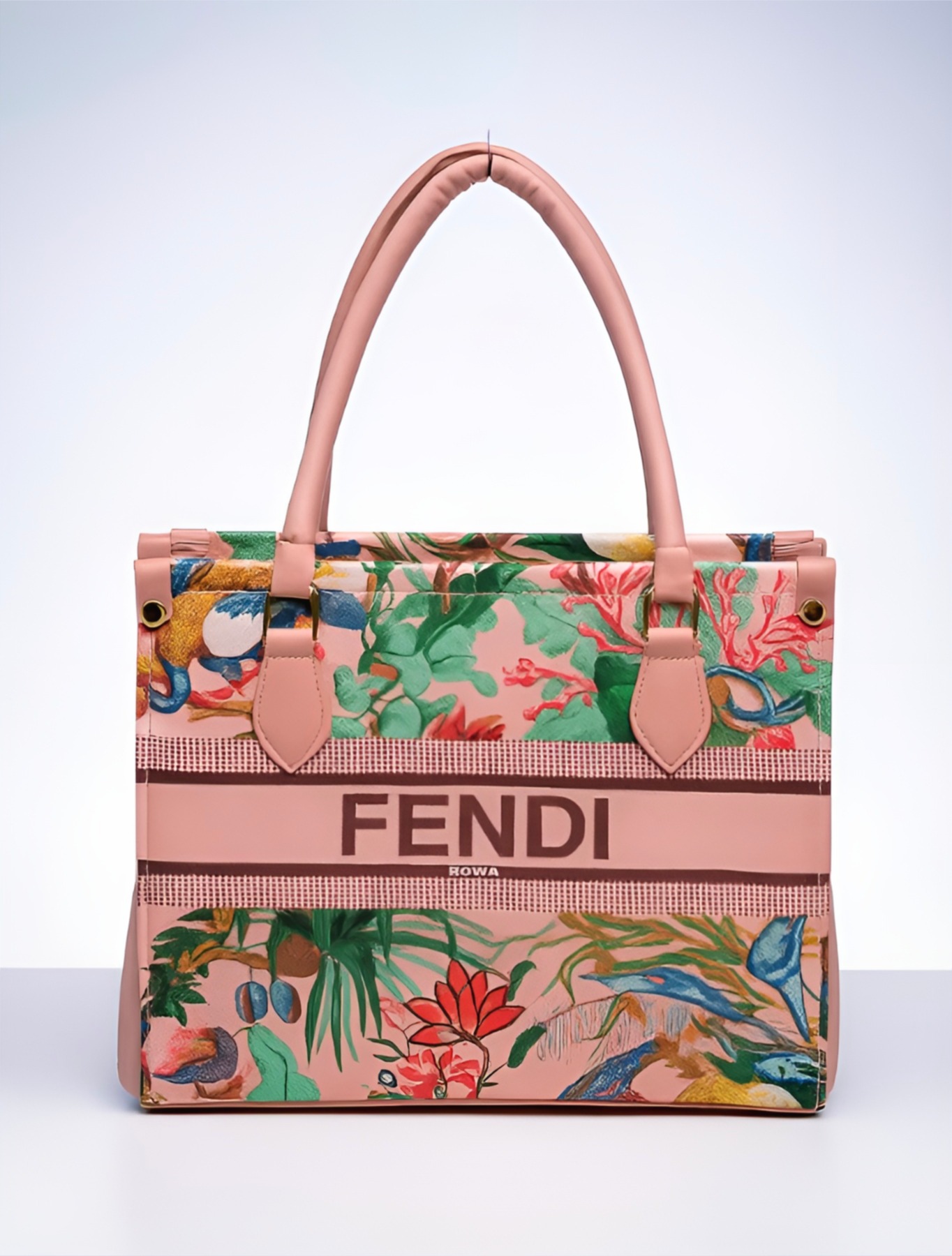 fendi floral canvas bag